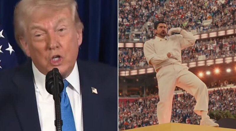 Trump ataca Bad Bunny após show histórico no Super Bowl: “Afronta à América”