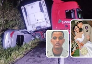Tragédia na BR-101: Batida frontal entre carro e carreta deixa mulher morta e PM ferido em Gandu