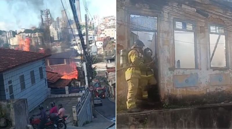 Incêndio destrói antiga marcenaria no Engenho Velho de Brotas, em Salvador