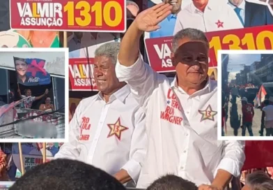 SUBÚRBIO DE SALVADOR: Jerônimo enfrenta sol forte e povo exibe bandeiras de ACM Neto nas janelas