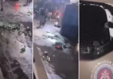 Festa de paredão termina com ataque a tiros e viatura danificada no bairro do Curuzu, em Salvador
