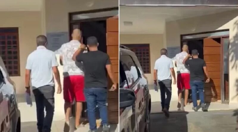 Homem é preso em flagrante após agredir companheira e tentar fugir com bebê em Santo Estêvão