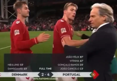Fã de Cristiano Ronaldo, Hojlund marca contra Portugal, imita “Siu” e empurra Jorge Jesus