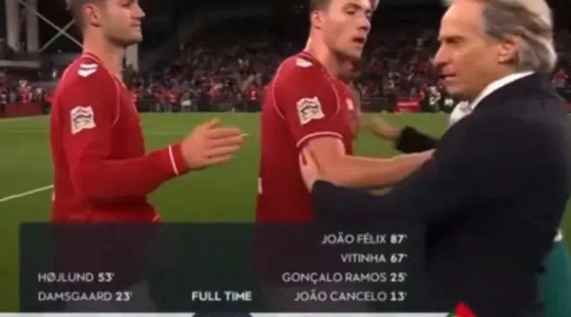 Fã de Cristiano Ronaldo, Hojlund marca contra Portugal, imita “Siu” e empurra Jorge Jesus